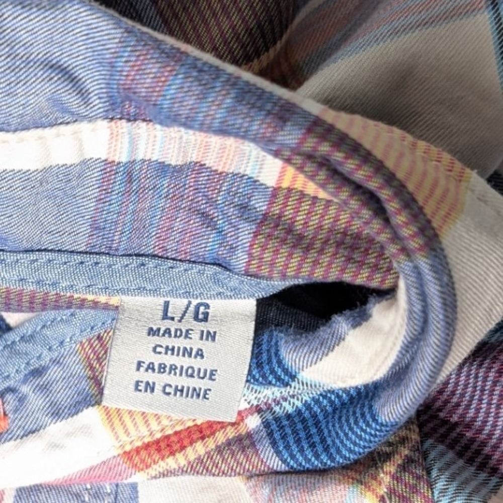 Tommy Bahama Mens Plaid Long Sleeve Shirt Size Large Cotton Tencel Blend - Picture 7 of 9